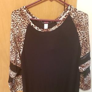 Black & leopard blouse